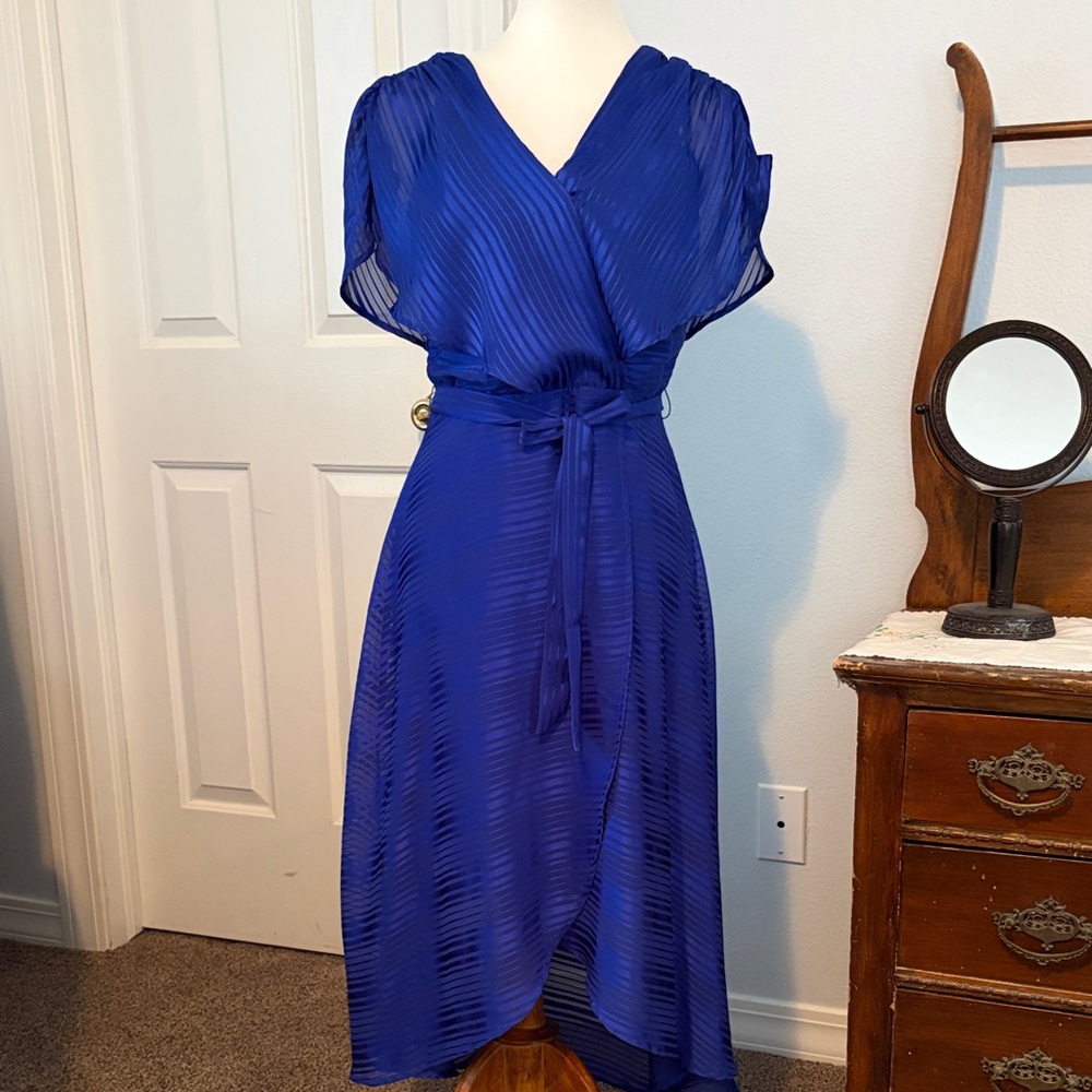 Lulu's Royal Blue Pleated High-Low Dress